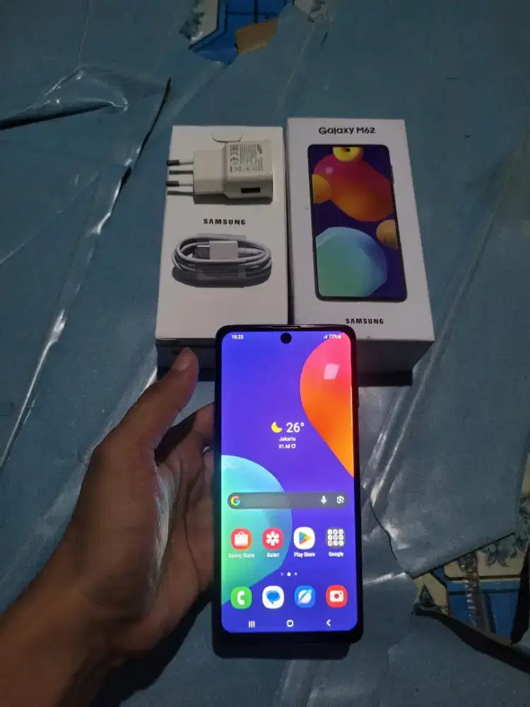 Hp Second Murah RAM 8/256 GB SAMSUNG M62 FULLSET MULUS