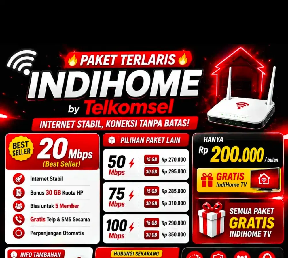Pasang indihome disini termurah promo dan unlimited