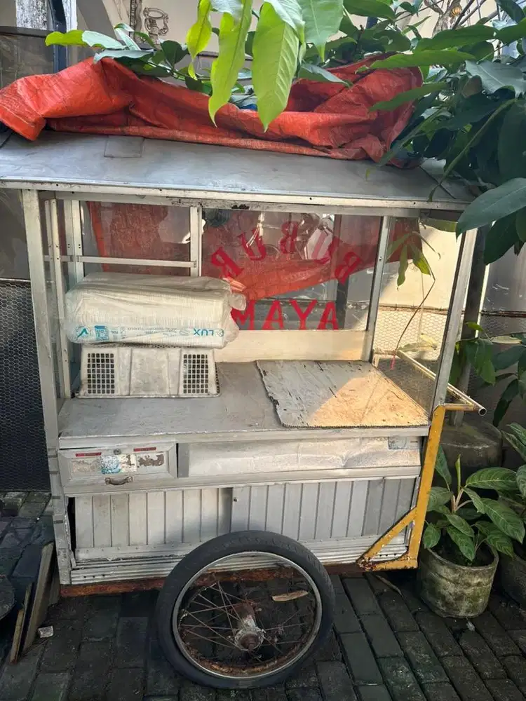 Rombong gerobak jualan tempat meja jualan