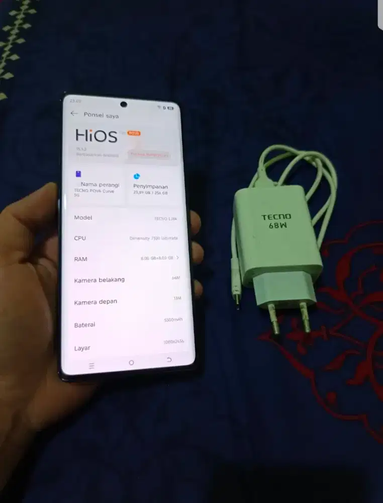 Tecno Pova Curve 5G+ NFC RAM 8+8/256GB Garansi Aktif 31-12-2026