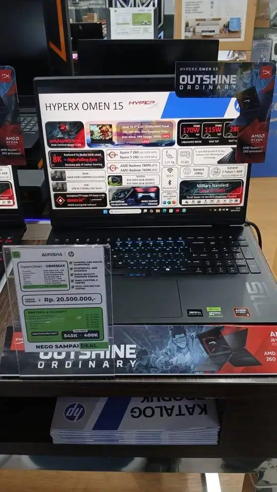 HP Omen15 GB0555AX AMD Ryzen 5 240 16GB SSD 1TB 15.3′′180Hz RTX5050