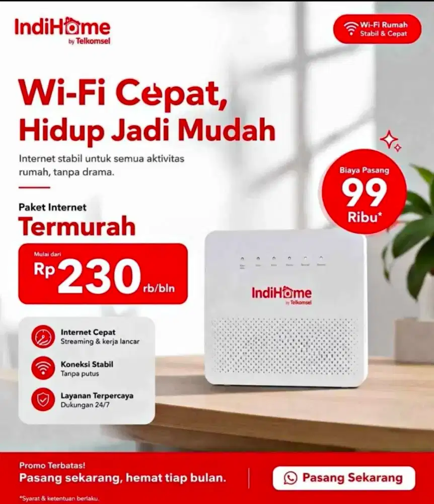 Pasang Wifi indihome termurah unlimited