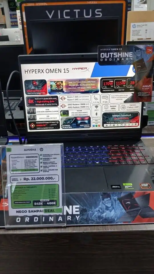 HP Omen 15 GB0666AX AMD Ryzen 7 260 16GB SSD 1TB 15.3′′ 180Hz RTX5050