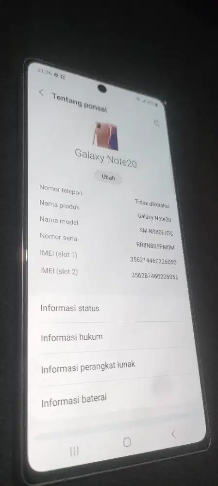 Samsung Galaxy Note 20 8/256 batangan halall resmi