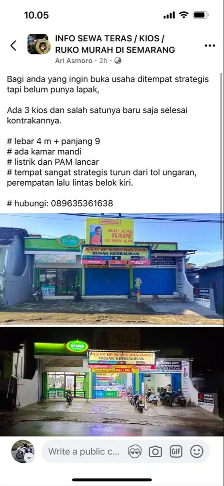 Disewakan Kios Ungaran Jawa Tengah