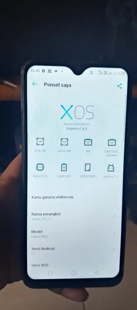 Hp infinix hot 11 ram4/64