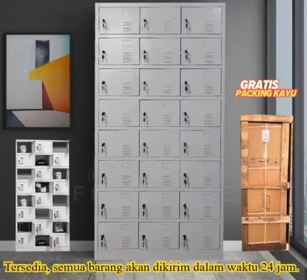 Locer 24 Pintu Bahan Plat Besi