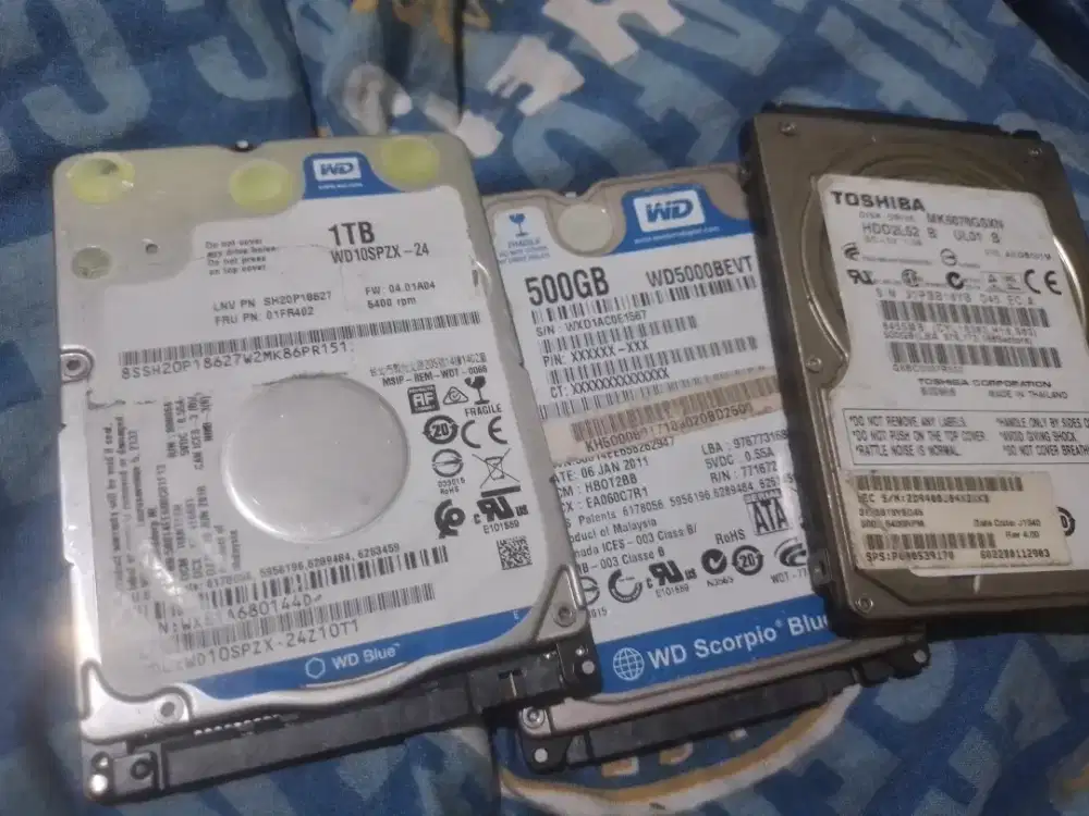 hardisk laprop 1 tera  dan 500 gg 2 biji