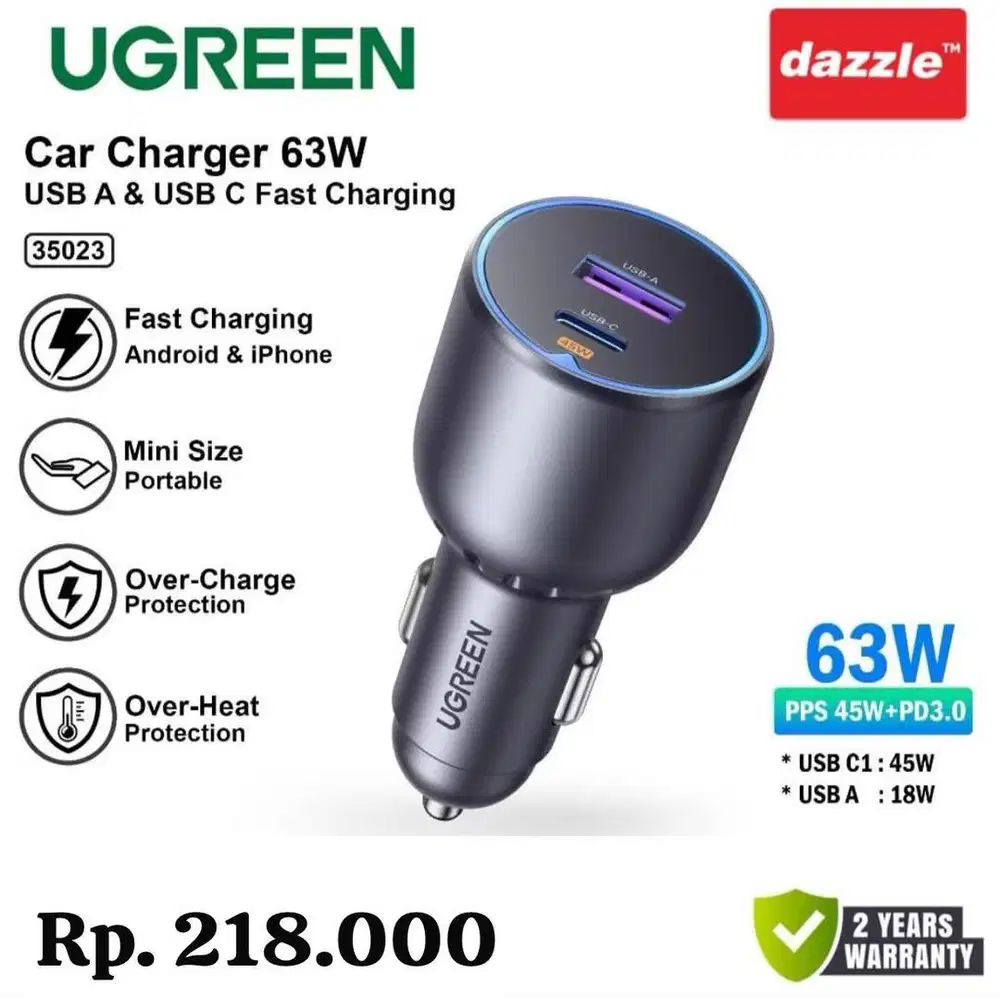 CAR CHARGER UGREEN 63W