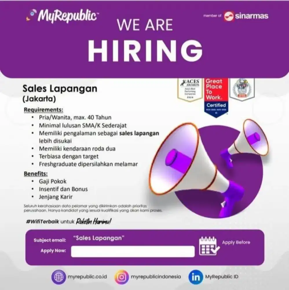 Lowongan kerja sales provider