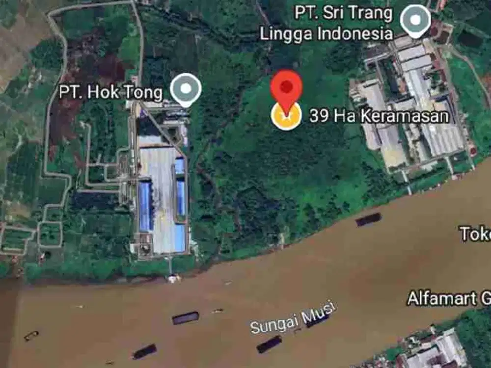 Tanah 39 Ha Keramasan dermaga sungai musi 2 murah palembang