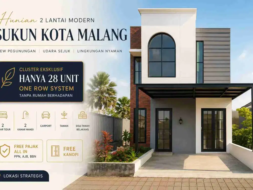 Hunian 2 Lantai Eksklusif Mulai 400 Jutaan di Kota Malang