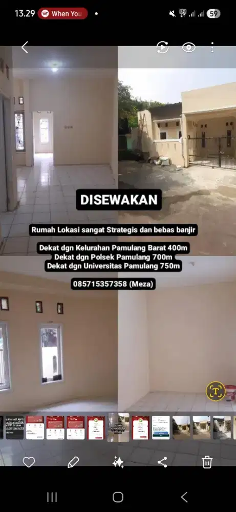 DiSewakan Rumah Lokasi sangat Strategis dan bebas banjir