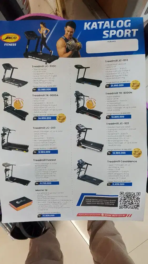 Sendal terapi K-Walk Deddy Mizwar, Dan Treadmill Jaco Fitness Gym