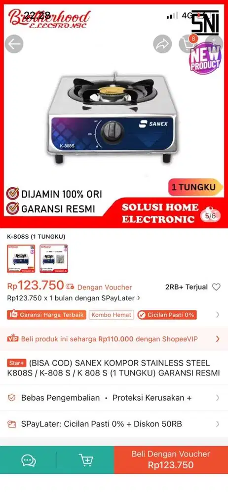 Kompor Gas 1 Tungku