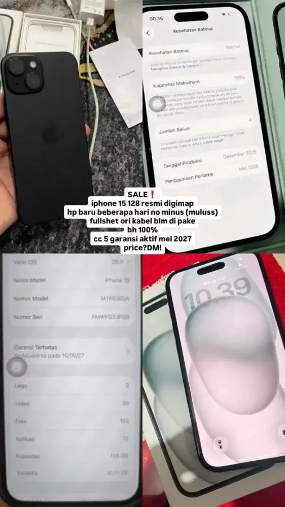 IPHONE 15 (128 GB) IBOX RESMI
