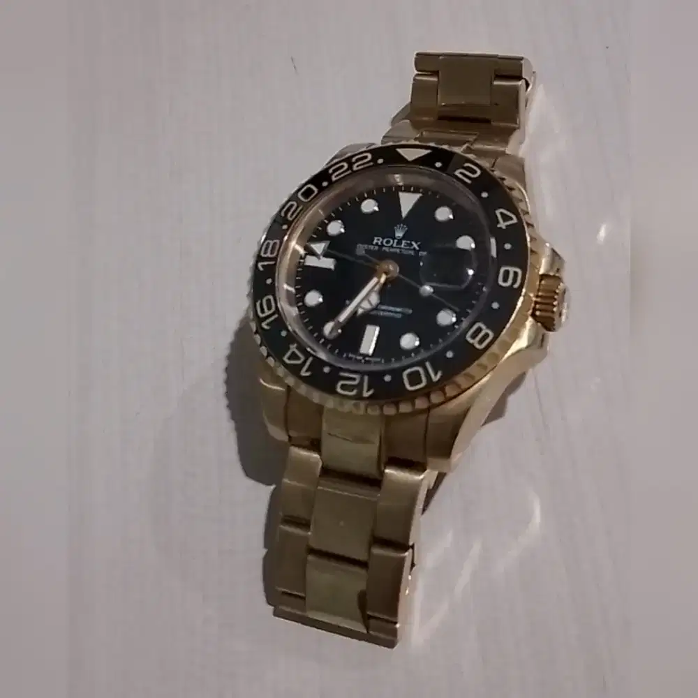 Jam rolex gmt master ii black gold