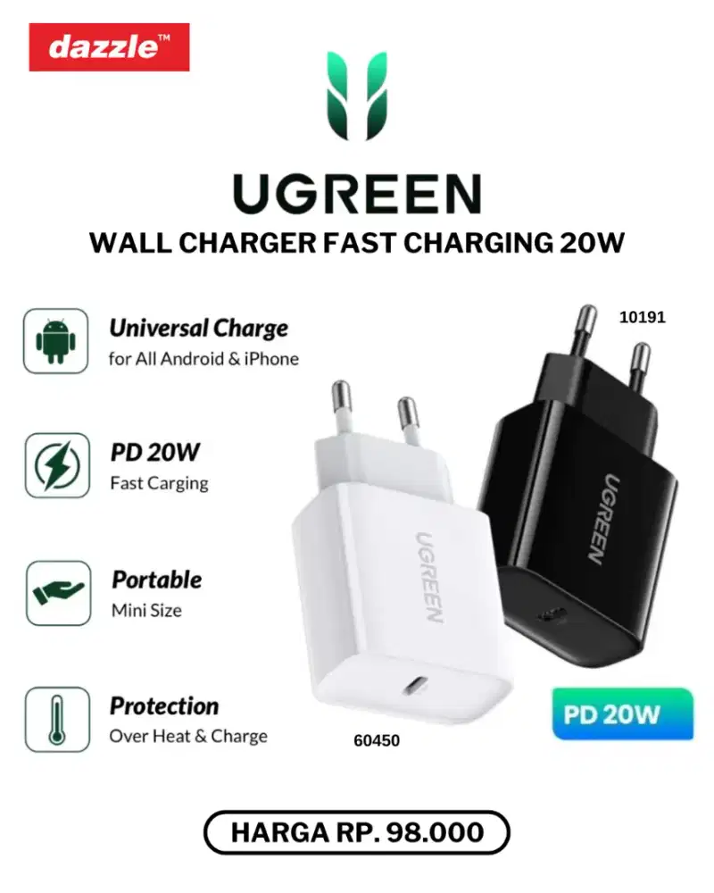 UGREEN TYPE C CHARGER 20W