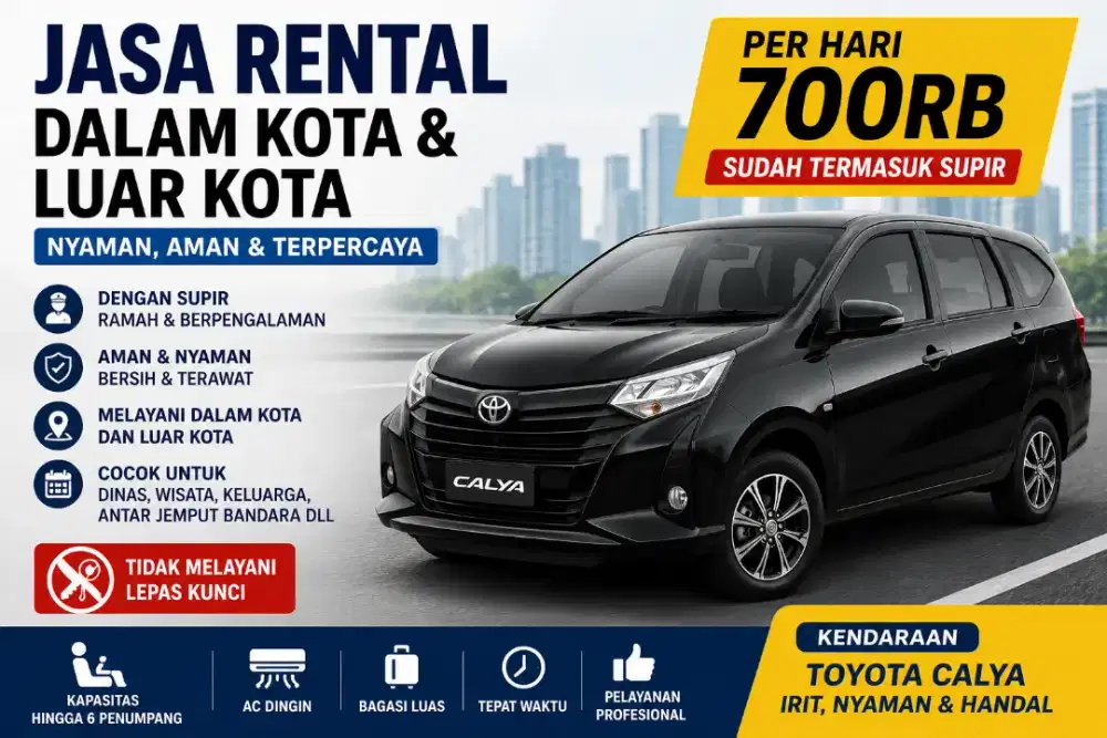 JASA RENTAL MOBIL
DALAM KOTA & LUAR KOTA
TOYOTA CALYA