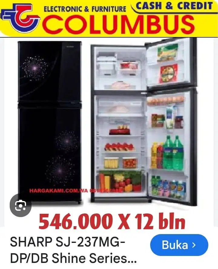 Sharp lemari es 2 pintu tinggi
