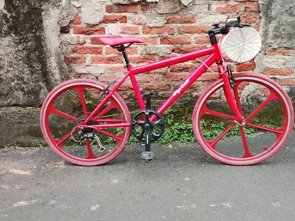 Sepeda kalcer ban 26 velg aerospoke trispoke palang enam racing
