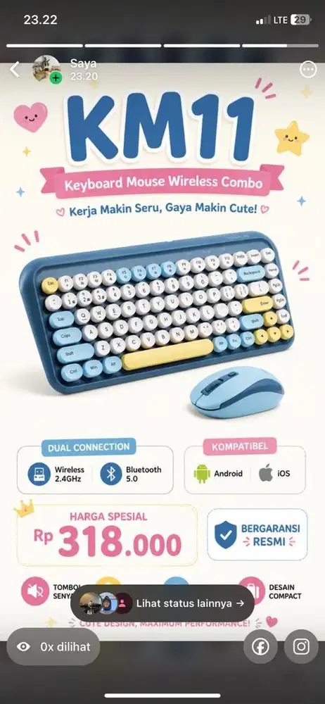 Keyboard wireless rexus KM11