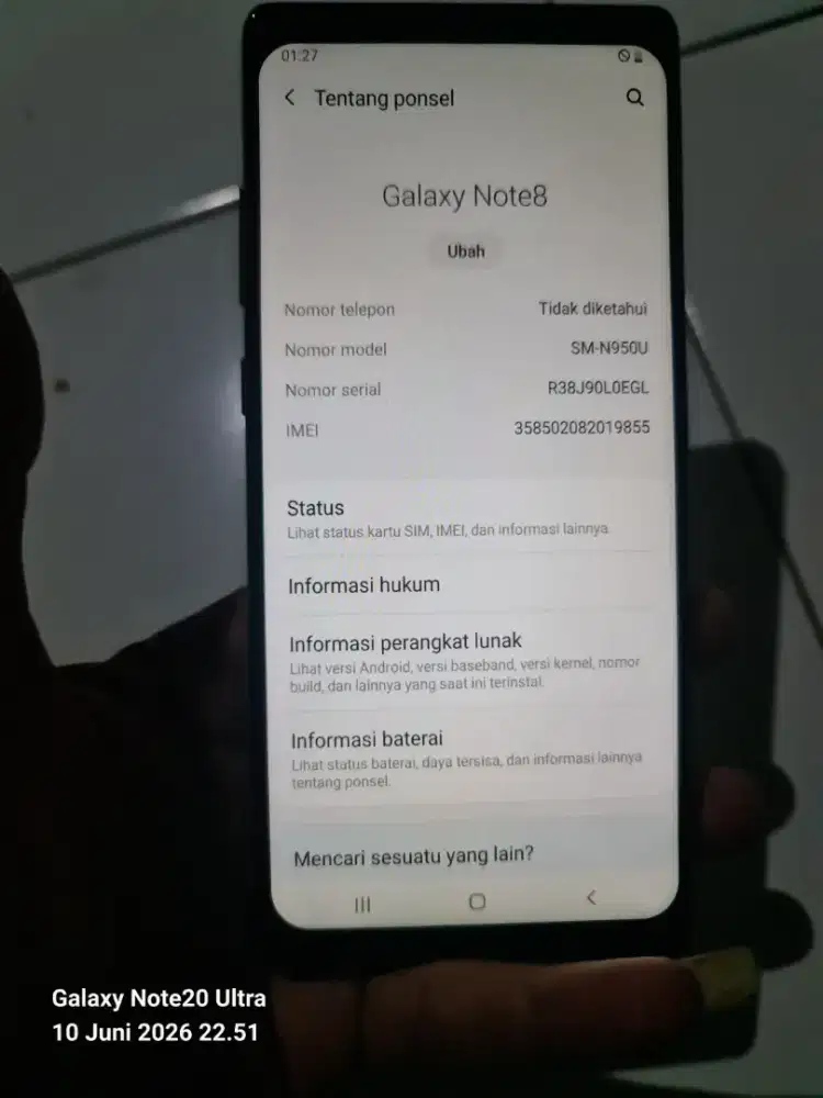Samsung note 8 single Ram 6 internal 64