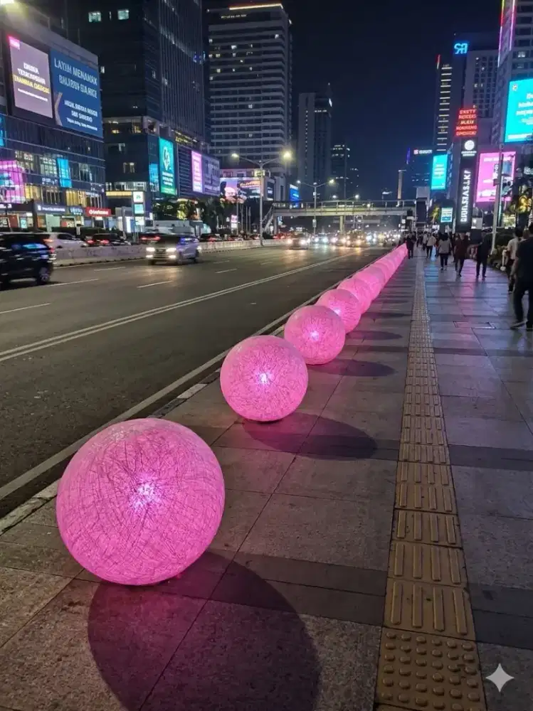 Lampion benang duduk outdoor dan indoor untuk taman, jalan, DLL