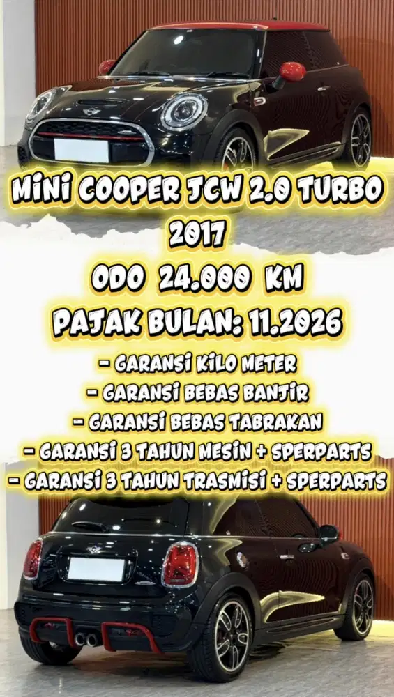 [ ODO 24.000 KM ] MINI COOPER JCW 2.0 TURBO AT 2017