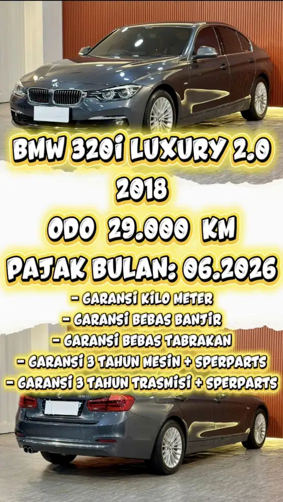 [ ODO 29.000 KM ] BMW 320i LUXURY 2.0 AT 2018 SIAP PAKAI