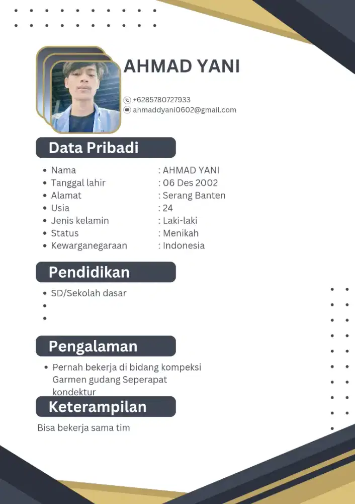 Bismillah modal ktp sama CV ini