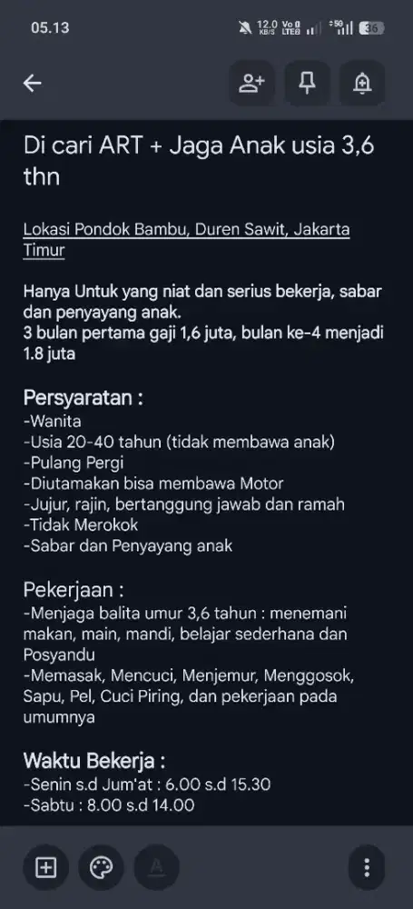 Cari ART dan Tunggu anak