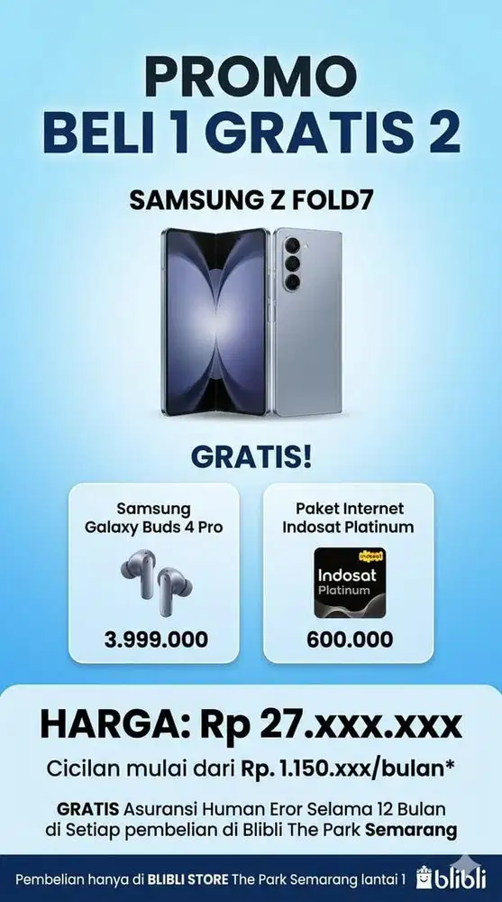 Kredit samsung Zfold 7 tanpa dp bunga 0%