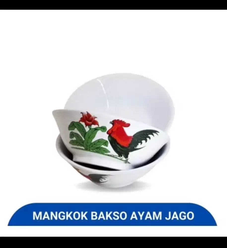 Mangkok bakso & piring tatakan warna putih
