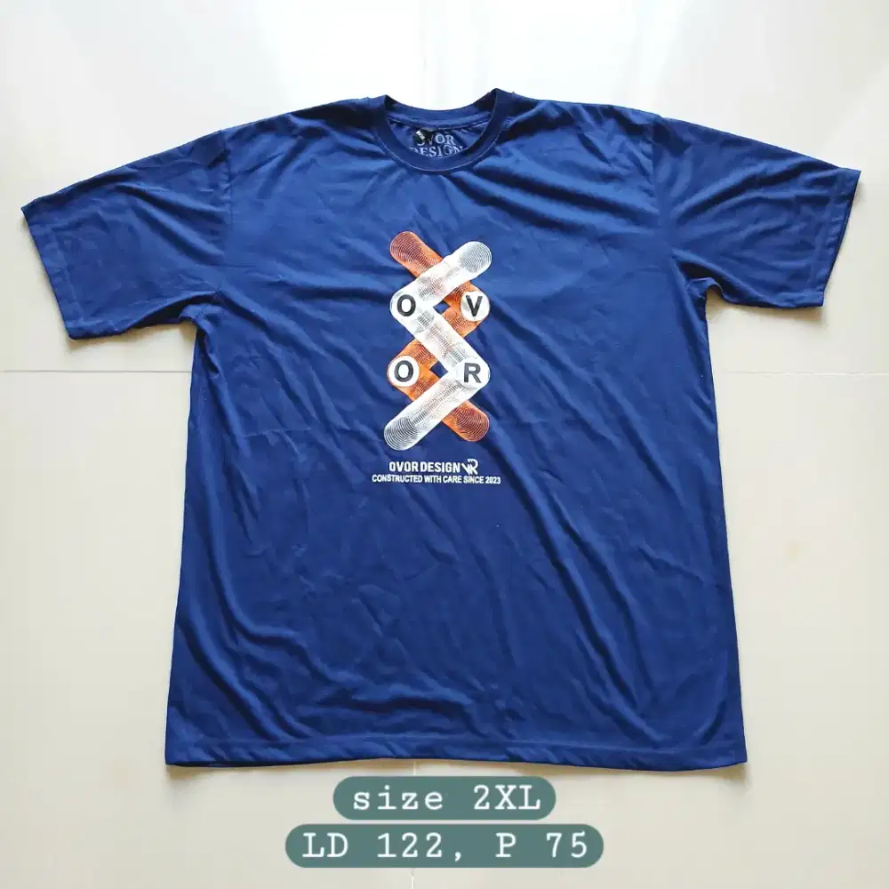 Kaos t-shirt pria OVOR DESIGN sablon sz 2XL, preloved