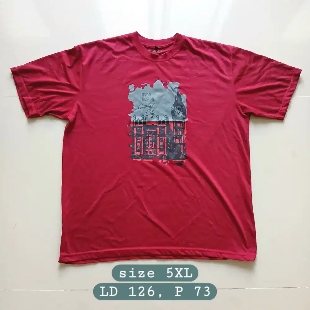 Kaos t-shirt pria OVOR DESIGN sablon sz 5XL, preloved