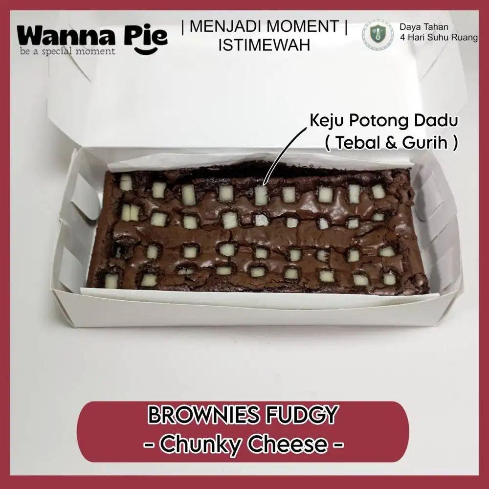 Brownies Fudgy Chunky Cheese Fresh Sesuai Pesanan Siap Kirim