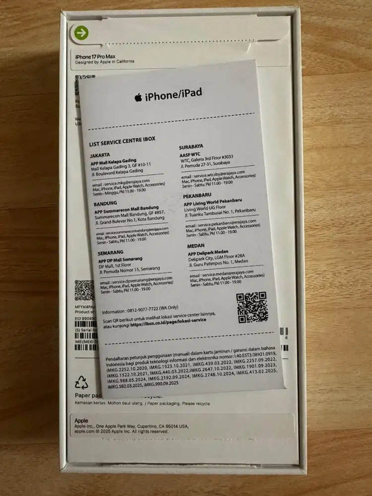 New iBox iPhone 17 Pro Max 256gb Silver