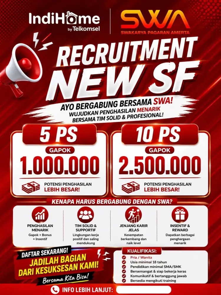 DICARI SALES MARKETING SIAP KERJA
