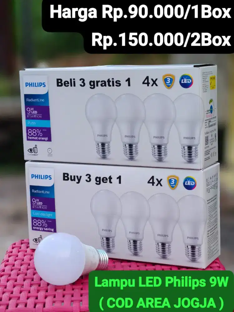 Lampu LED Philips 9watt ( isi 4/Box )