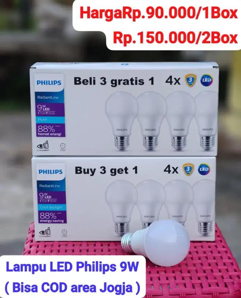 Lampu LED Philips 9watt ( COD JOGJA )