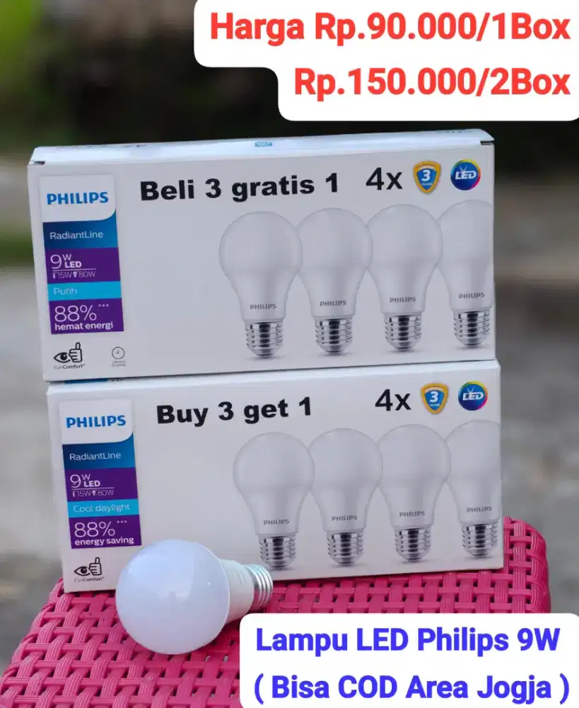 Lampu LED Philips 9watt ( COD JOGJA )
