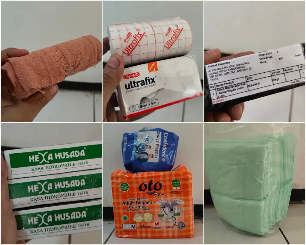 (GRATIS) Perban-Plester-Salep Metcovazin-Kasa-Underpad-Pampers