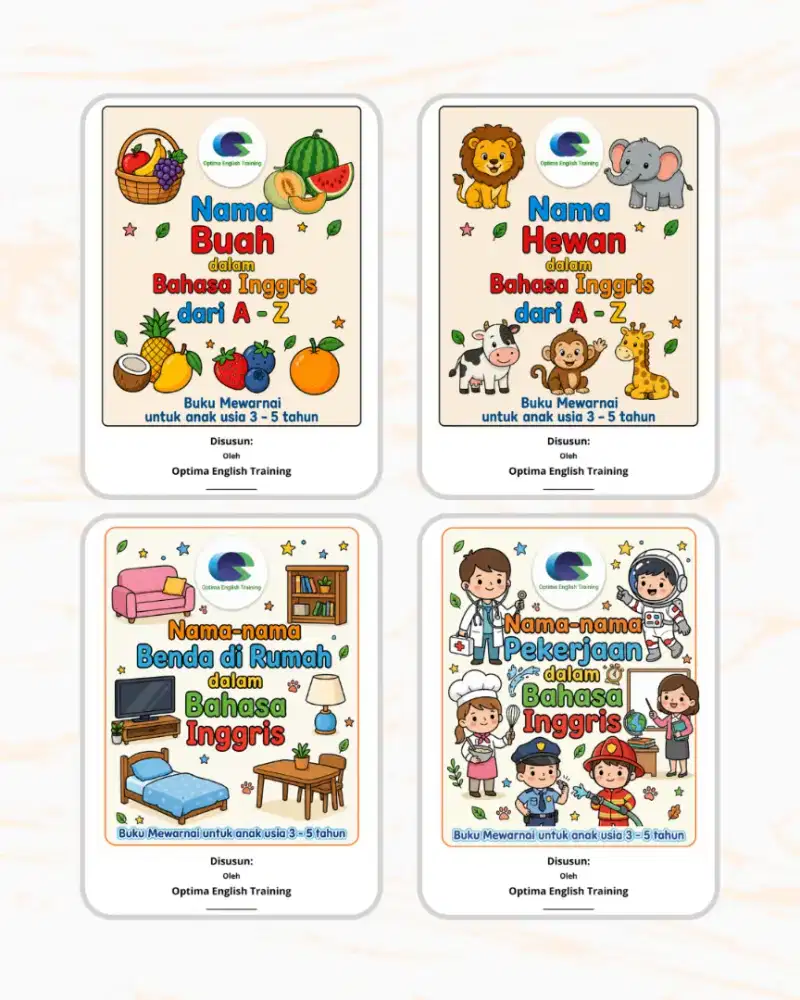 Promo: Seri 4 Buku Mewarnai Gambar Dalam Bahasa Inggris