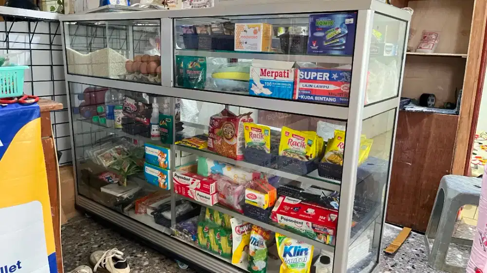 JUAL BU ETALASE BERAS & ROKOK