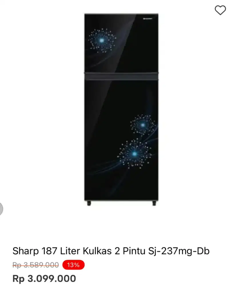 KULKAS SHARP 2 PINTU SJ-237MG-DB 187LTR