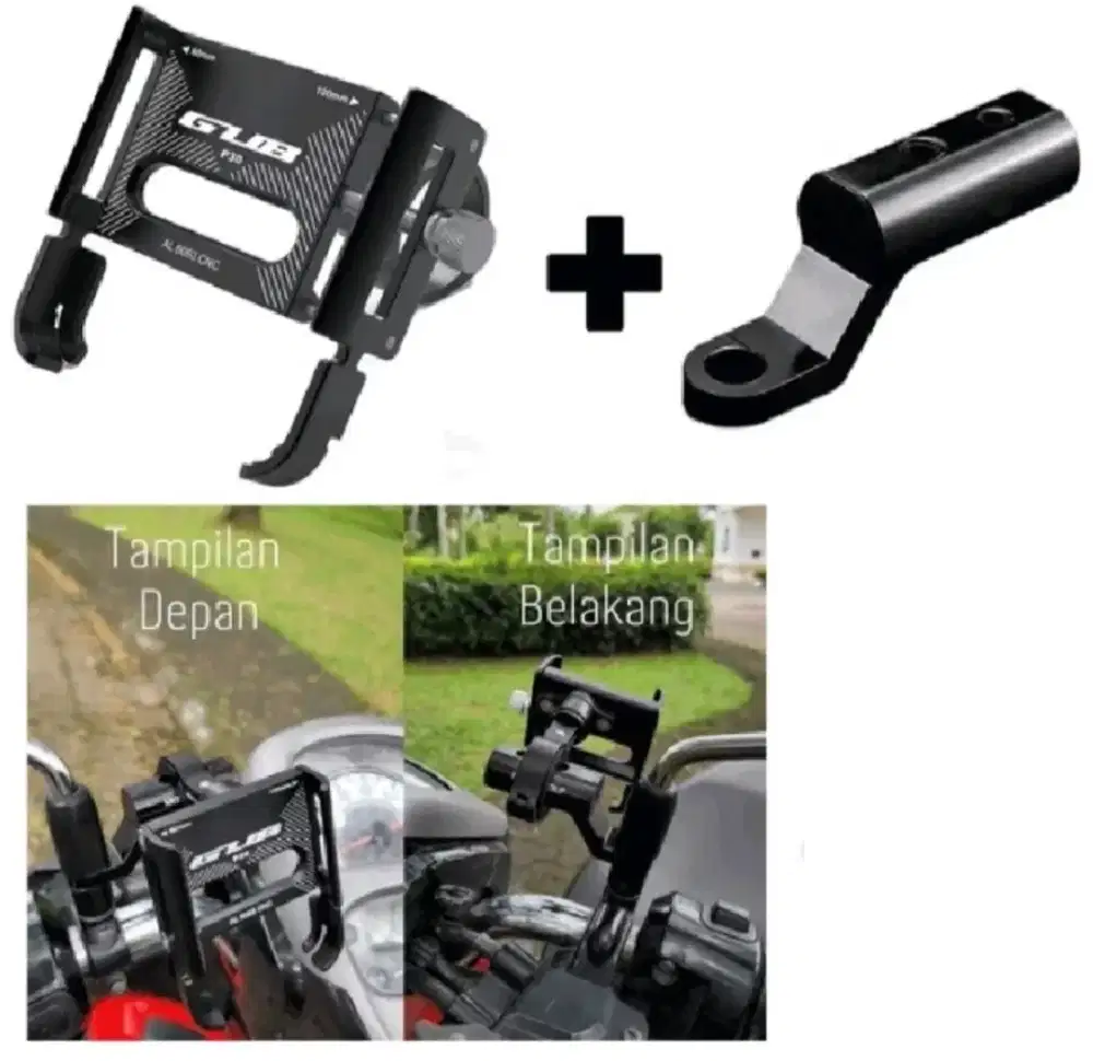 GUB P30 HOLDER HP PLUS BRACKET WOLF HITAM ALUMINIUM