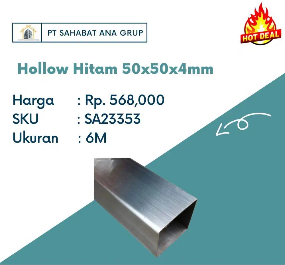 Hollow Hitam 50x50x4mm