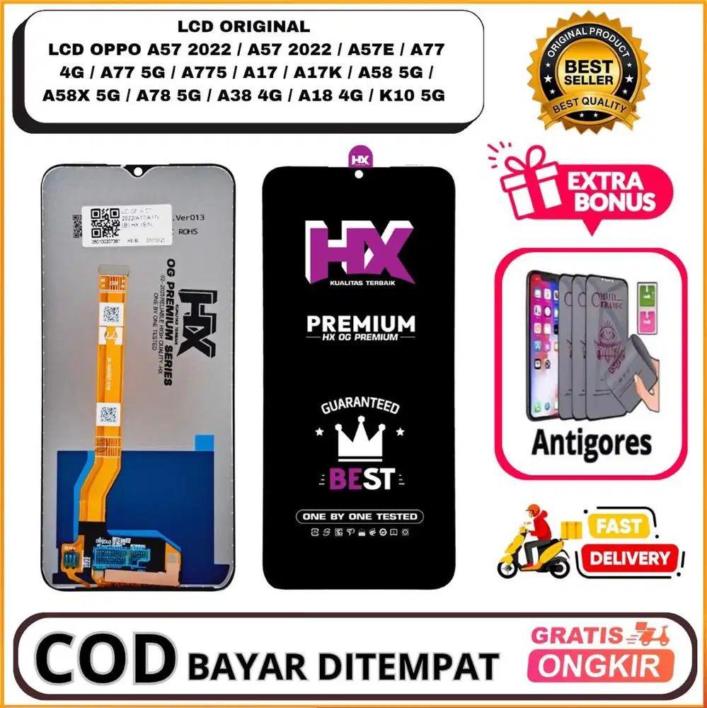 Lcd OPPO A57 2022 / A17 / A17K / A18  / A77S Gratis Antigores (GROSIR)