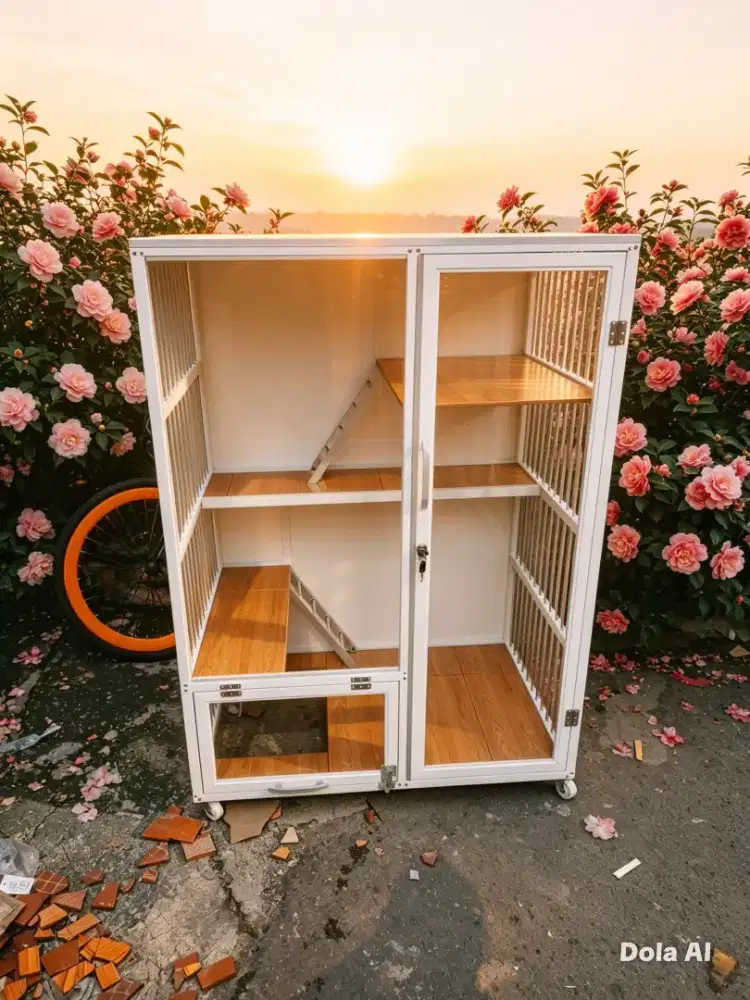 Kandang Kucing 1 Pintu Putih